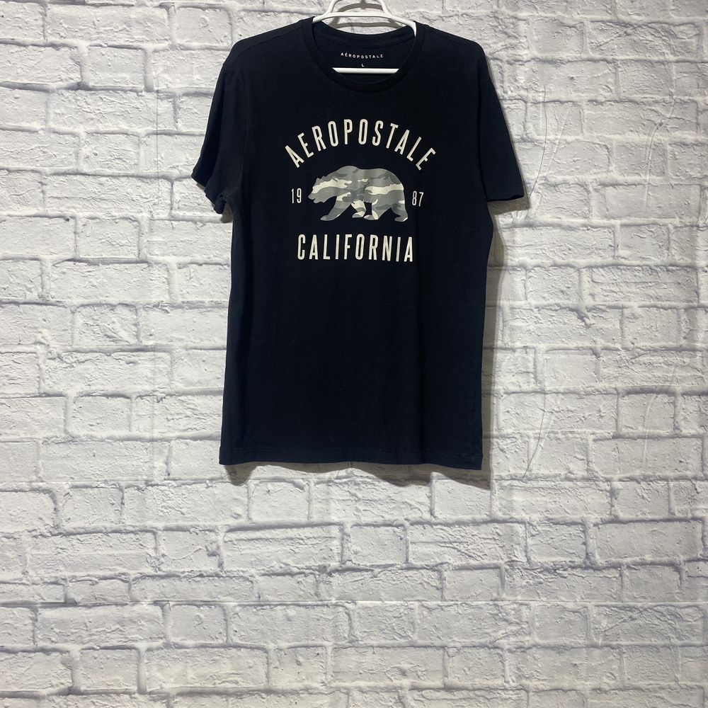 Aeropostale Black Tee with White Print